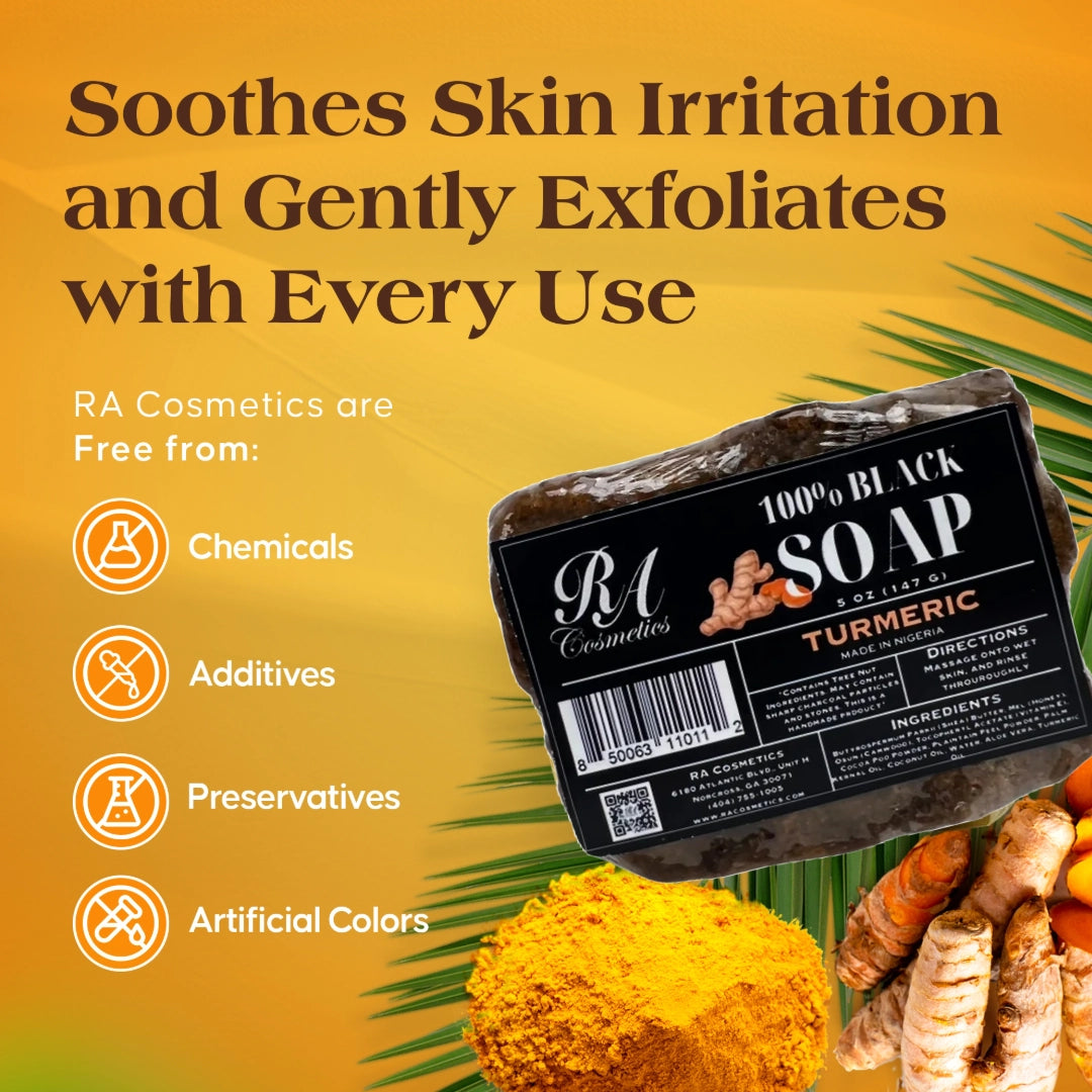 African Black Soap Bar w/ Turmeric Oil