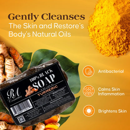 African Black Soap Bar w/ Turmeric Oil