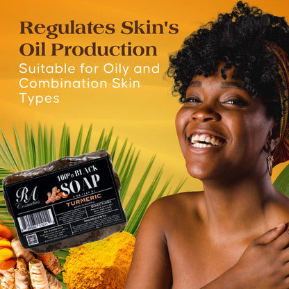 African Black Soap Bar w/ Turmeric Oil