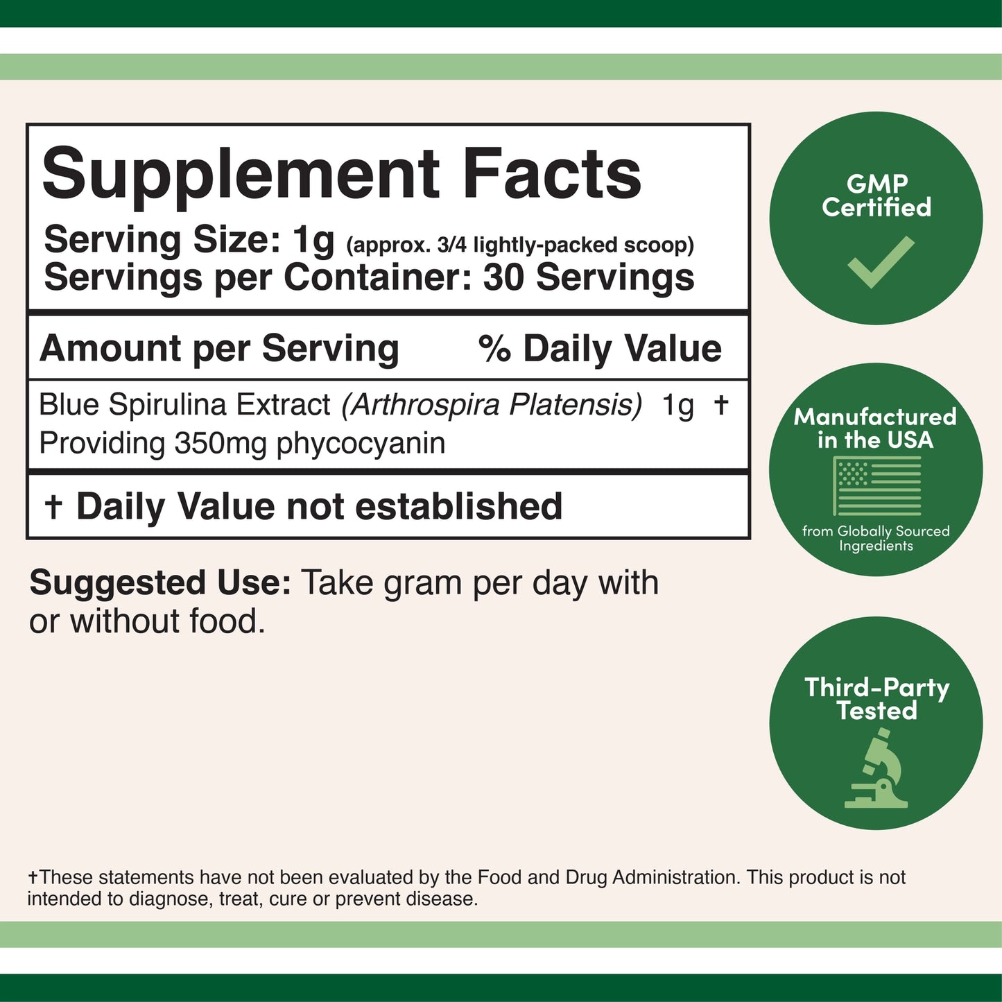 Premium Blue Spirulina Powder