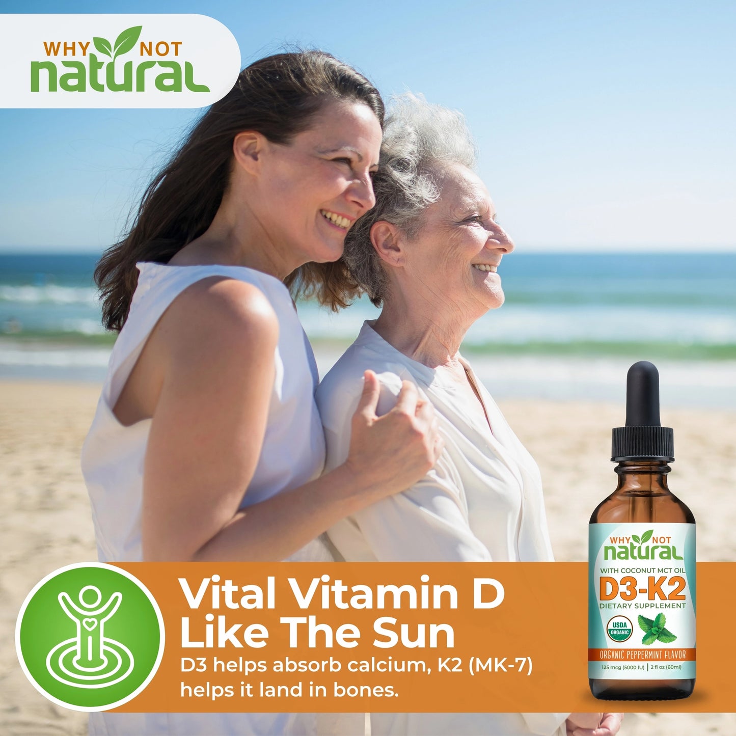 Organic Vitamin D3 & K2 Liquid Drops