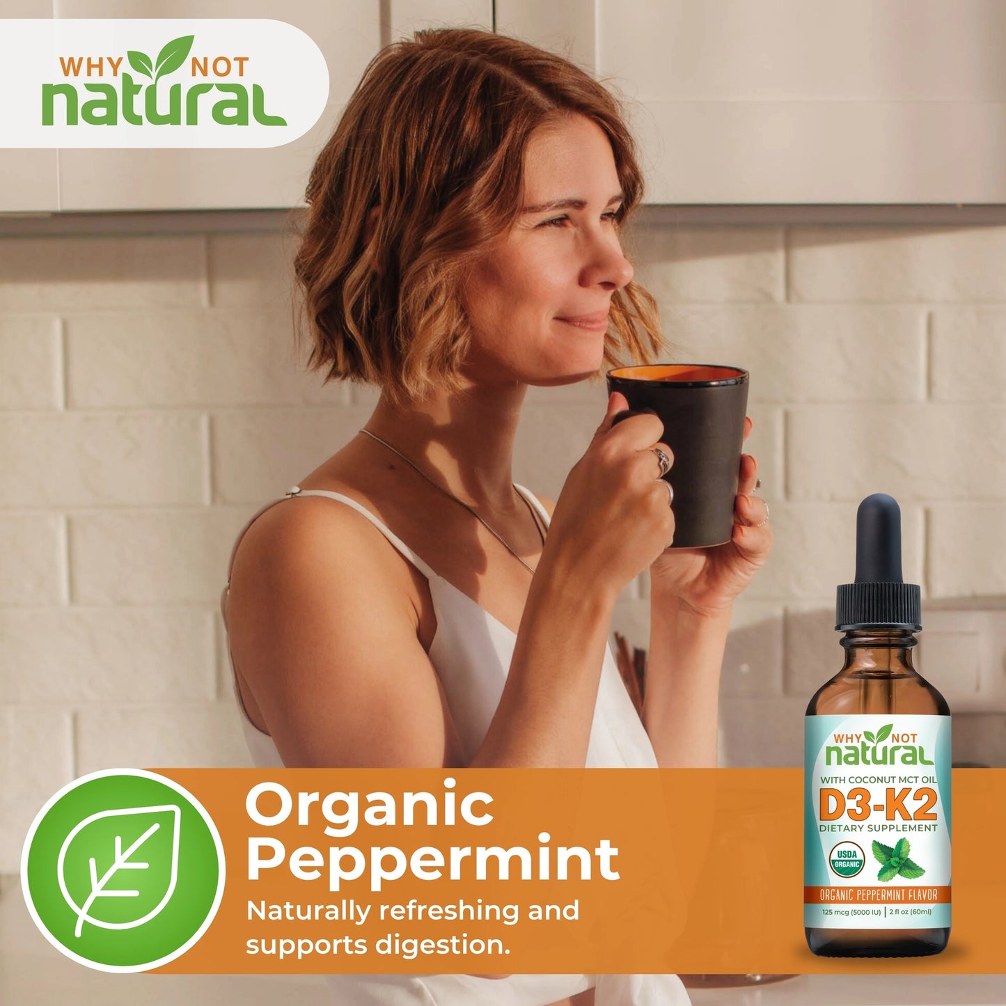 Organic Vitamin D3 & K2 Liquid Drops