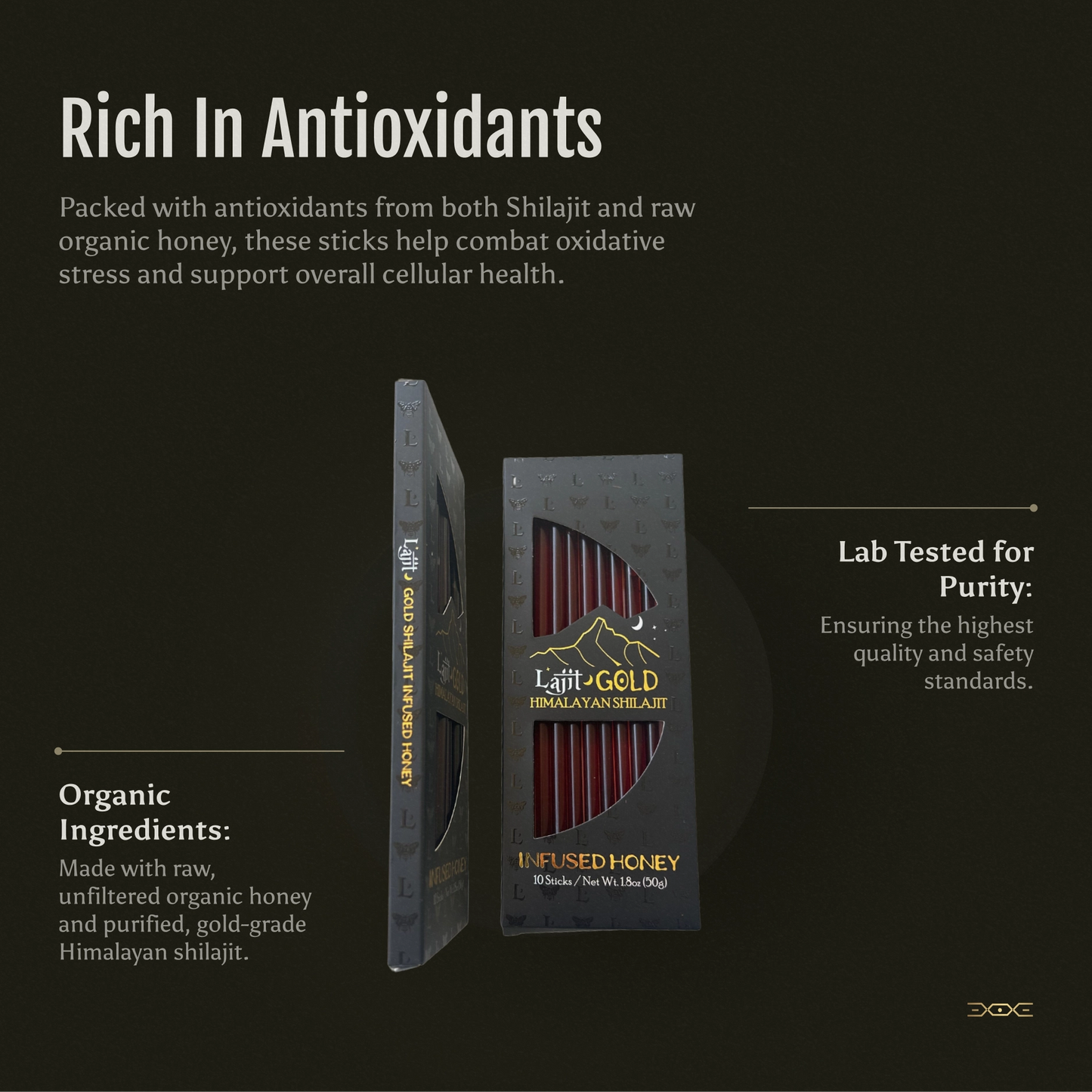 Lajit Gold Shilajit Infused Honey Sticks