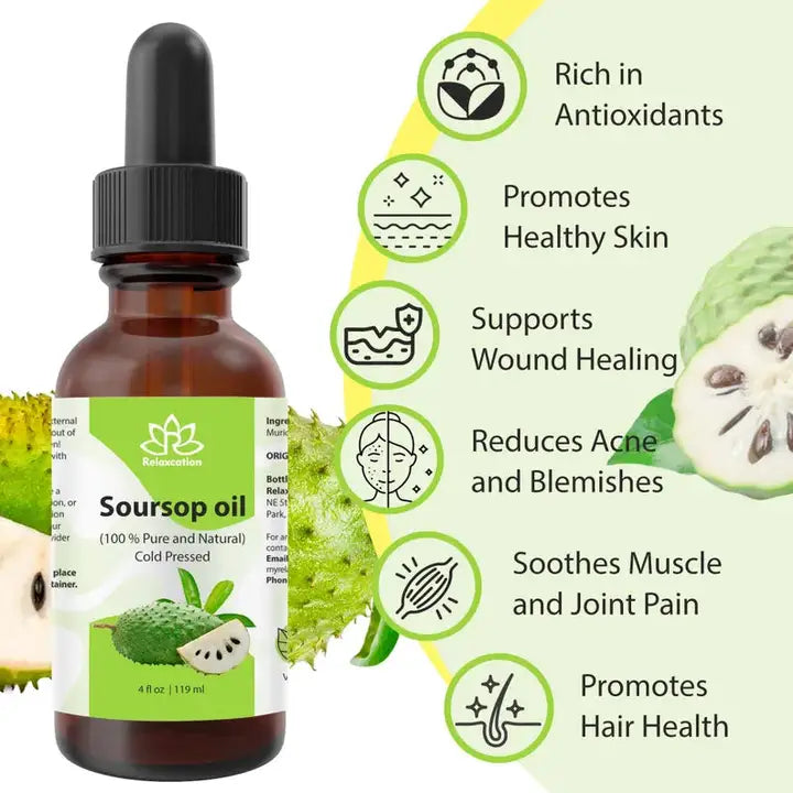 Soursop Oil – 100% Pure & Cold Pressed | Antioxidant-Rich Skin & Hair Elixir